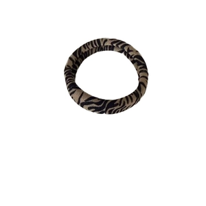High-elastic seamless zebra pattern hair tie with durable leopard-style fabric texture