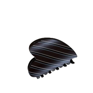Brown striped curved claw clip with matte finish for elegant hair styling