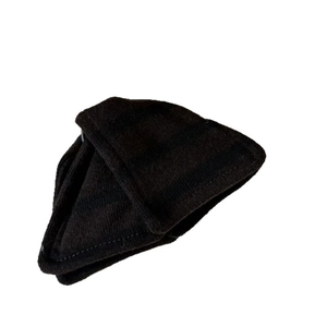 Triangle black velvet makeup powder puff for detailed setting under the eyes and nose
