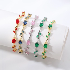 Eleganter Weinblatt Zirkonia Kupfer Armreif Für Damen Mode Verstellbar Natur Inspiriert Schmuck Blume Botanisch Handschmuck