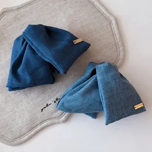 Retro Denim Dreieck Schleife Haarkralle Große Blaue Stoff Haifisch Clip Elegante Haarschmuck Für Damen Mode Kopfschmuck