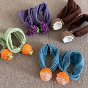 Cute fruit-themed high elasticity hair ties set featuring grape orange and coconut designs