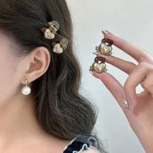 Mini Heart Hair Claw Clips Elegant Acrylic Hairpins For Women Girls Side Bangs Clips Small Hair Accessories Jewelry Gift
