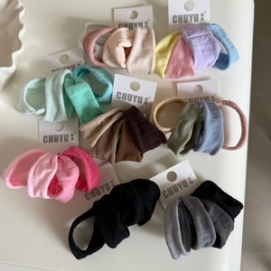 Ensemble d'Élastiques à Cheveux en Tricot Nervuré à Haute Élasticité Doux Anneau de Cheveux Sans Couture Scrunchies Accessoires de Cheveux Élégants Pour Femmes Filles