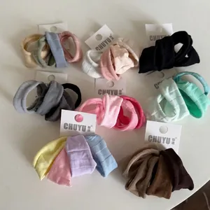 Lot de 4 élastiques à cheveux en soie glacée à haute élasticité aux couleurs Morandi