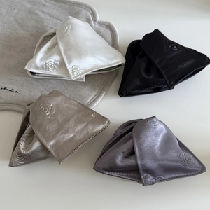 French Style Satin Camellia Embossed Triangle Hair Claw Clip For Women Elegant Floral Shark Clip Elegant Hair Accessory