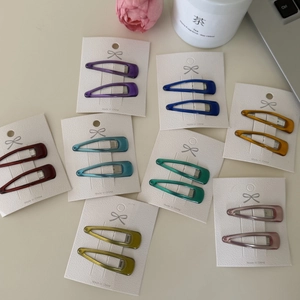 Korean Style Colorful Oil Drip Water Drop BB Hair Clip Set Alloy Metal Hairpin Simple Fashion Accessories For Women Daily