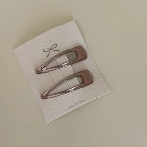 Minimalist colorful drip oil teardrop BB hair clips set in rose gold and purple
