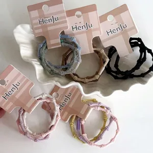 High Elastic Bamboo Joint Hair Ties Set Candy Color Spiral Texture Hair Bands For Girls Women Fashion Daily Hair Accessories
