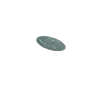 Minimalist oval hair clip with grey-blue iridescent glitter and smooth resin finish