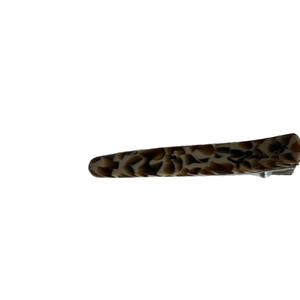 Retro acetate tortoiseshell hair clip in brown and cream with handmade france lettering