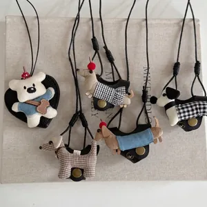Cordon à Lunettes Mignon en Tissu Teckel pour Femmes Dessin Animé Ours Lapin Cordon de Lunettes de Soleil Anti-Chute Collier