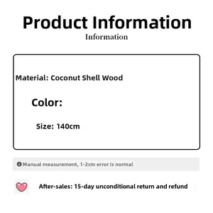 Detailed size specifications for 140cm bohemian waist chain made of coconut shell and wood