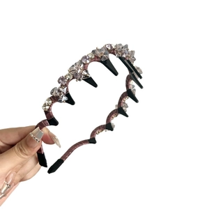 Serre-tête exquis avec perles de cristal et dents antidérapantes pour coiffure élégante