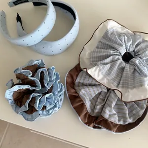 Accessori per Capelli Stile Coreano Elastici in Tessuto a Righe Marroni Cerchietto a Pois Eleganti Fasce per Capelli Donna