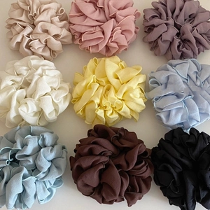 Scrunchies in Stile Francese Soffici in Rasone Plissettati Elastici per Capelli a Petalo Fasce per Capelli in Tessuto per Donna