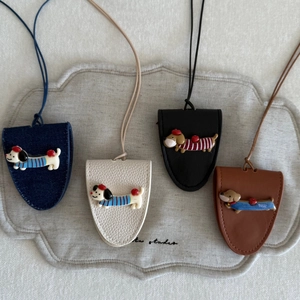 Cute Dachshund Leather Eyeglass Holder Necklace Cartoon Dog Magnetic Sunglasses Clip Pendant Keychain Lanyard For Women Kids