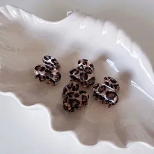Leopard Print Mini Hair Clips Acetate Small Claw Clips Tortoise Shell Pattern Hair Grips For Women Daily Accessories