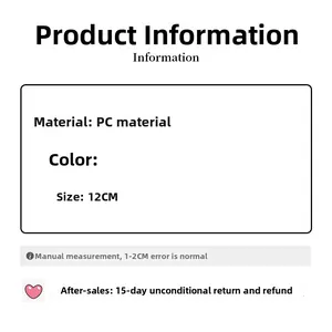 Technical specifications of the 12cm PC material hair claw clip with size details