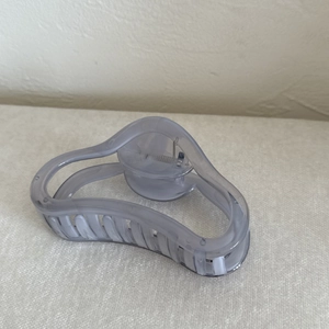 Translucent smoky purple wave hair claw clip for women made of matte resin material