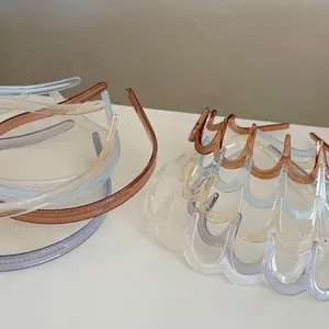 Serre-têtes translucides aux couleurs gelée, ondulés et antidérapants, ambre et bleu
