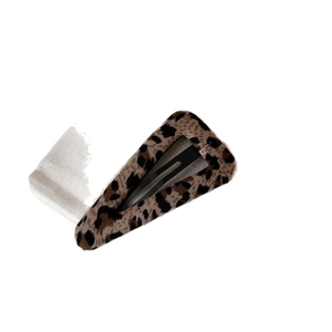 Pince à cheveux BB léopard vintage, barrette triangle marron rétro pour femmes
