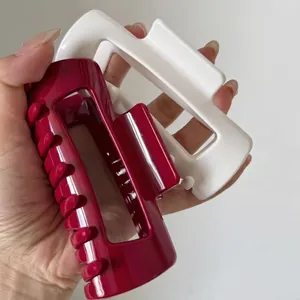 Mode Silikon Haarklammer Rutschfeste Quadratische Hohle Große Haarnadel Für Damen Täglich Mode Pendler Styling Haarschmuck