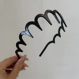 Serre-tête en acétate ondulé antidérapant avec dents en zigzag pour coiffage femme