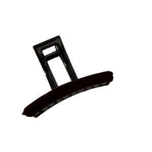 Minimalist milk velvet shark hair clip in glossy black and dark burgundy for women