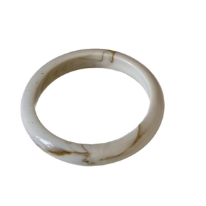 Vintage acrylic resin bangle with marble texture and geometric irregular design