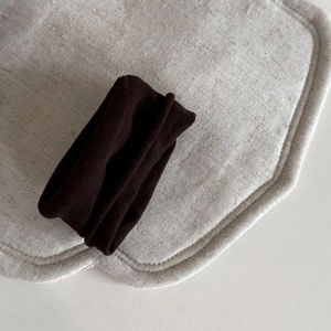 Premium dark brown velvet hair tie with high elasticity and thick knitted texture