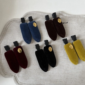 Lot de 10 pinces à cheveux en velours de cinq couleurs avec plaques Smile Happy