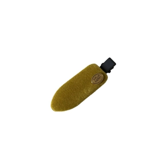 Pince à cheveux en velours vert olive avec plaque dorée Smile Happy pour femme