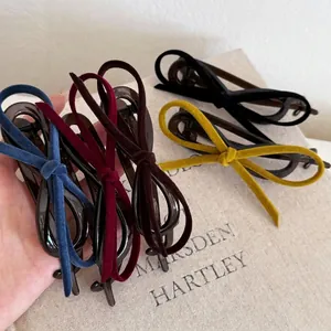 Korean Retro Velvet Bow Hair Clip For Women Handmade Elegant Milk Velvet Twist Clip Shark Clip High Sense Fashion Hair Accessories