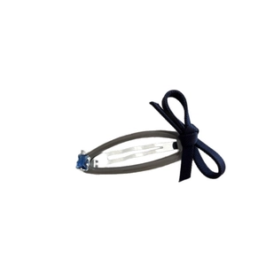 Korean style sweet blue ribbon bow hair clip with a sparkling blue star diamond decoration