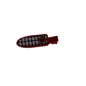 Red plaid cherry hair clip for women with vintage patterns and cute 3D cherry fruit decor