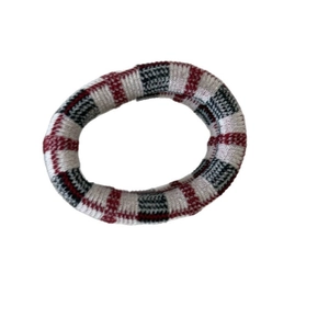 Classic red black and white plaid knit elastic scrunchie hair tie for women