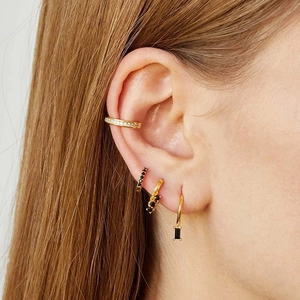 Elegant gold S925 sterling silver tassel earrings with sparkling zircon for women fashion