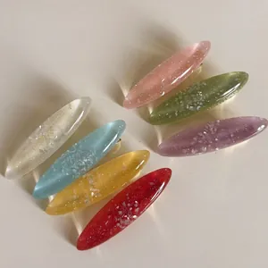 Pinces à Cheveux Ovales en Acrylique Coloré Doux Avec Paillettes de Coquille Mode Dopamine Pinces Latérales pour Femmes Filles Accessoires de Coiffure