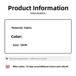 Détails du chouchou floral indiquant la taille de 18cm et la matière du tissu doux