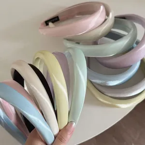 Elegant Padded Satin Headband For Women Vintage Solid Color High Cranial Top Hair Hoop Handmade Fashion Hair Accessories