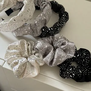 Luxury Rhinestone Satin Pleated Headband For Women Vintage Sparkling Crystal Knot Hairband Wedding Party Hair Accessories