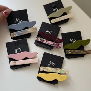 Fermaglio per Capelli in Acetato Stile Francese per Donna Ragazza Elegante Fiocco Perla Artificial Sintetica Onda Becco d'Anatra Accessori Capelli