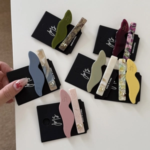 Set di fermagli per capelli in acetato con fiocchi dorati per acconciature da donna