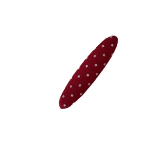 Classic red fabric hair clip with white polka dots for women styling and hair accessory