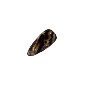 Classic tortoise shell acetate teardrop hair clip with elegant French style gold lettering