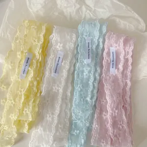 Star lace skinny scarf set with French embroidery for hair styling and accessories
