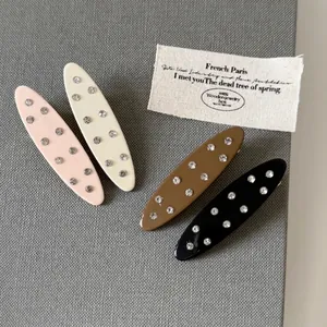 Lot de barrettes à cheveux de style français avec strass en quatre couleurs élégantes