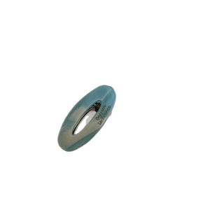 Korean style oval acetate hair clip with blue marble texture and Barrette la France logo