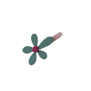 Graziosa clip per capelli a fiore turchese e rosa per styling capelli bambina